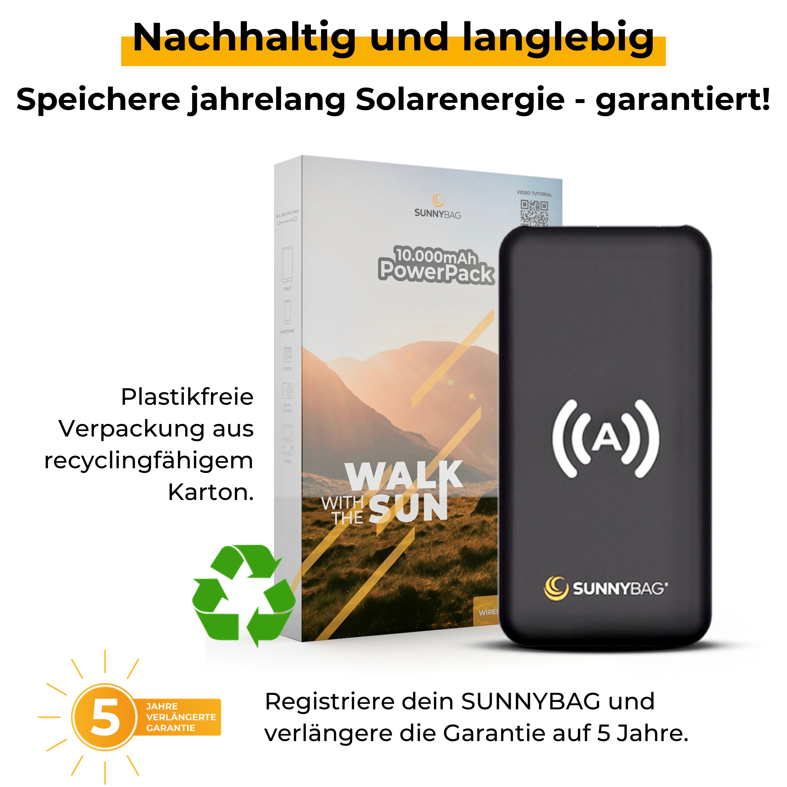 Sunnybag POWERPACK 10.000 Autostart Wireless Charging Refurbished